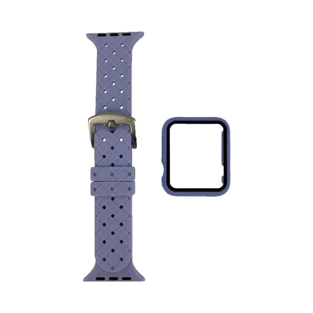 Protection Silicone pour Apple Watch 38mm avec Bracelet Boucle Violet