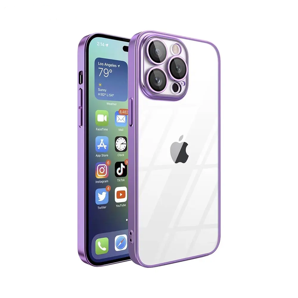 Coque de Protection Crystal Glass JMGOKIT pour Apple iPhone 15 Pro Violet