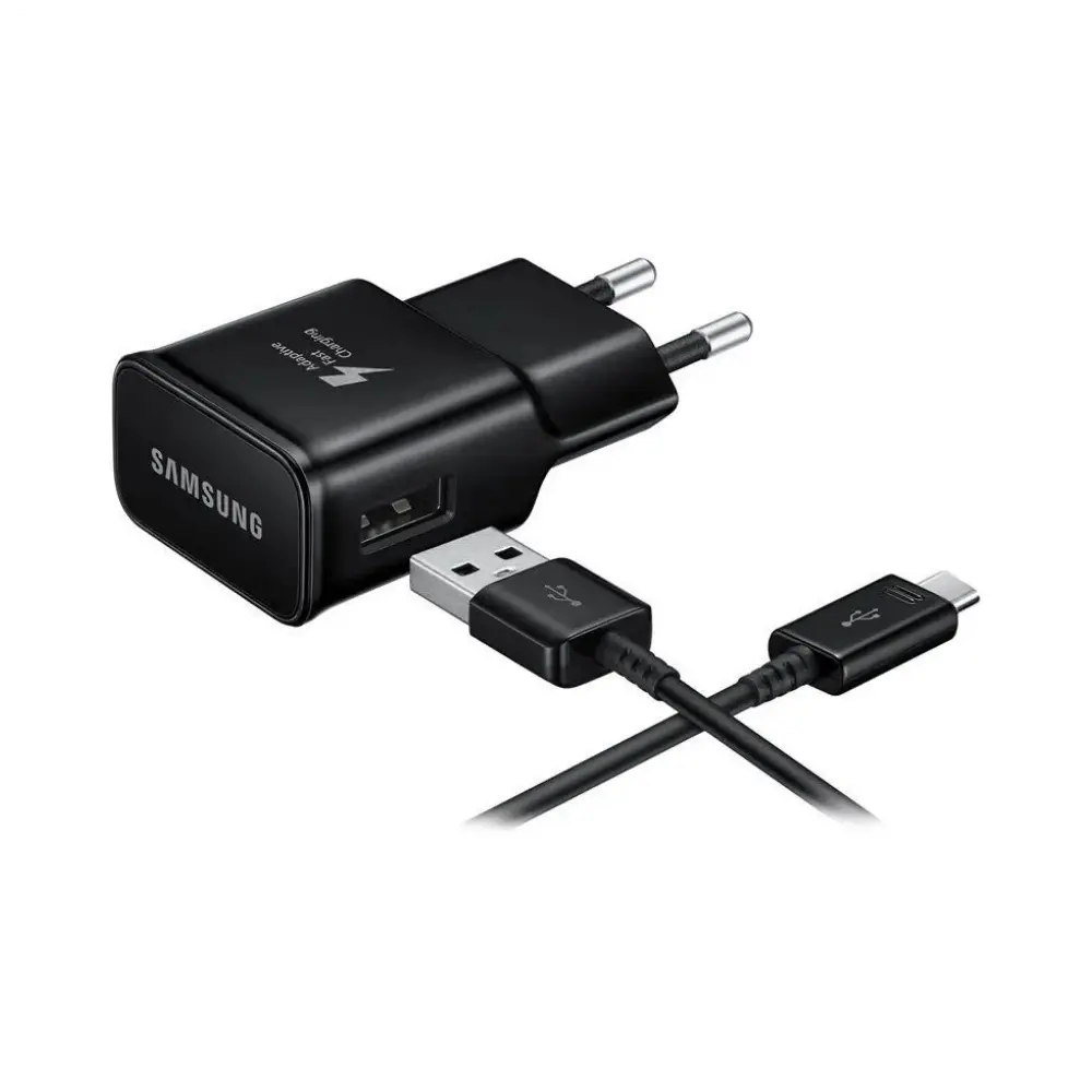 Chargeur Secteur USB Samsung EP-TA200B + DG970BBE 15W 2A avec Cable USB-C GP-PTU020SOBBQ Bulk Noir
