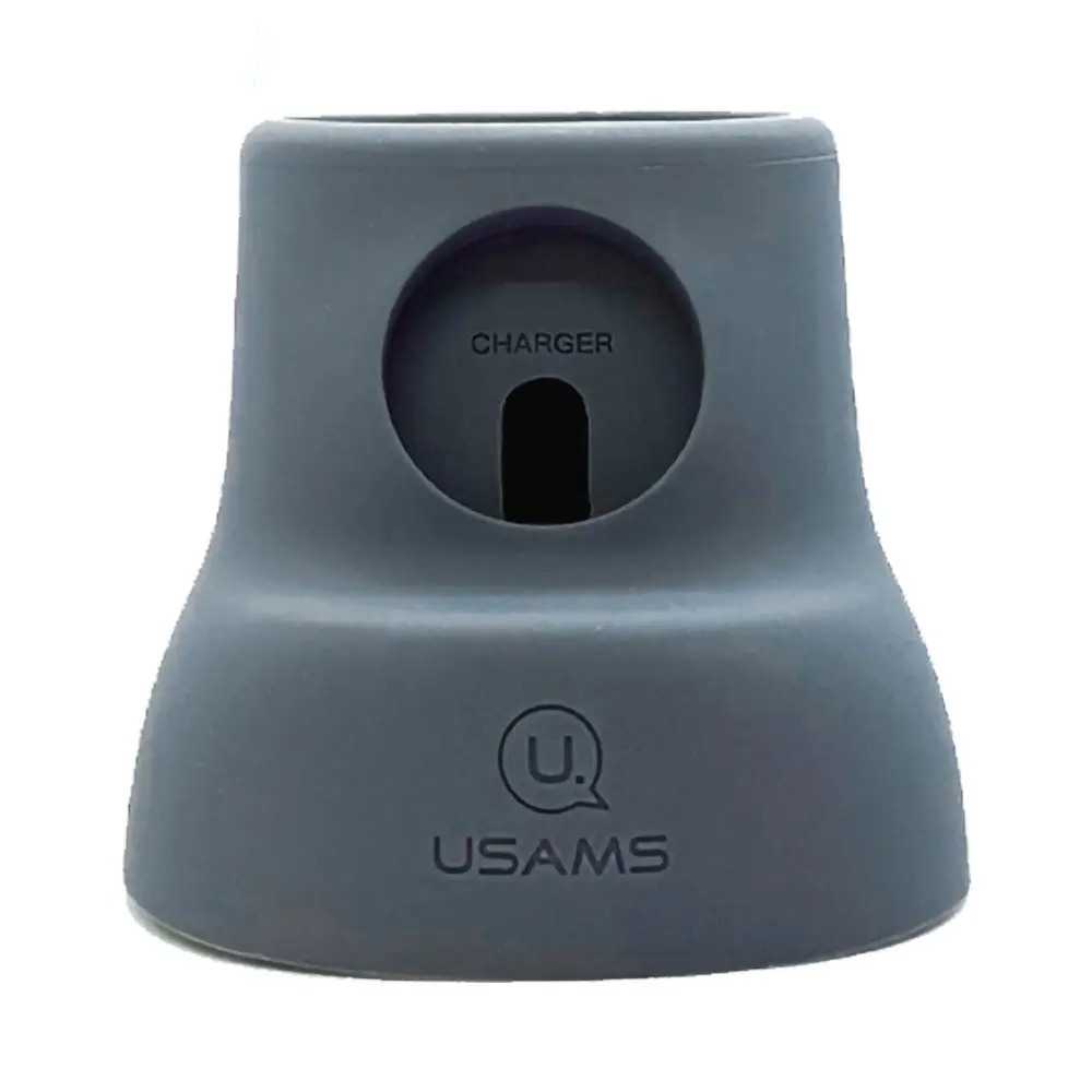 Support Silicone Usams US-ZJ051 pour Pad de Charge Apple Watch & AirPods Gris
