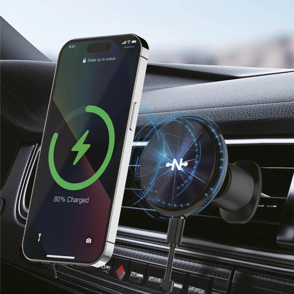 Support Smartphone Chargeur à Induction pour Voiture CONNECT MC-SV15W02 15W Noir