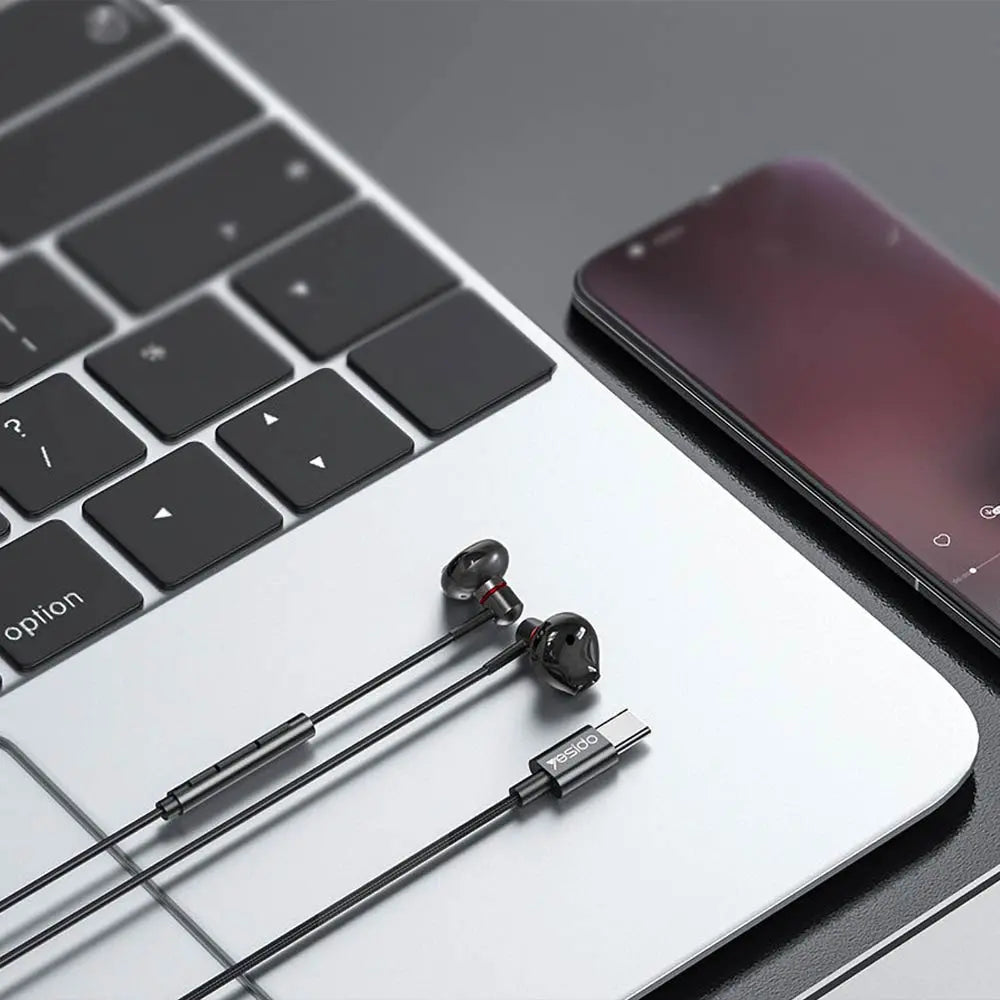 Écouteurs Filaires USB-C Yesido YH49 Noir