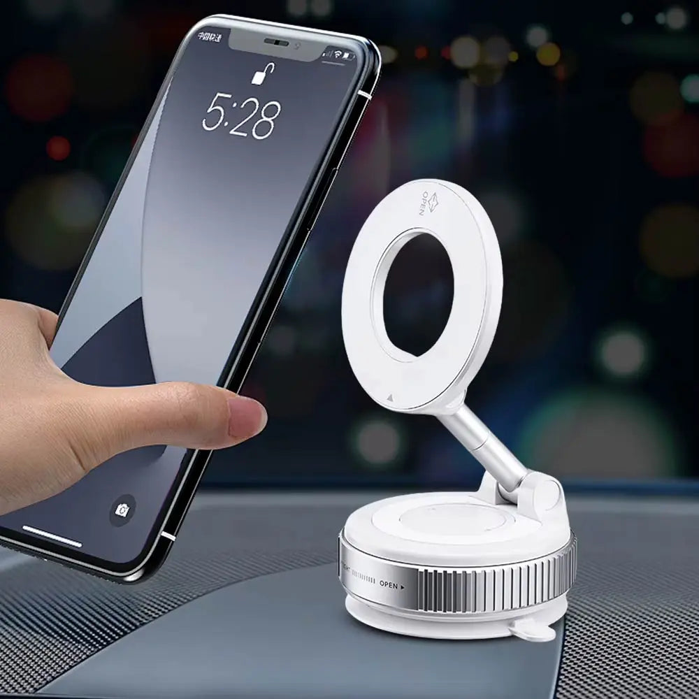 Support Smartphone Magnétique Magnétique avec Fixation Ventouse Blanc