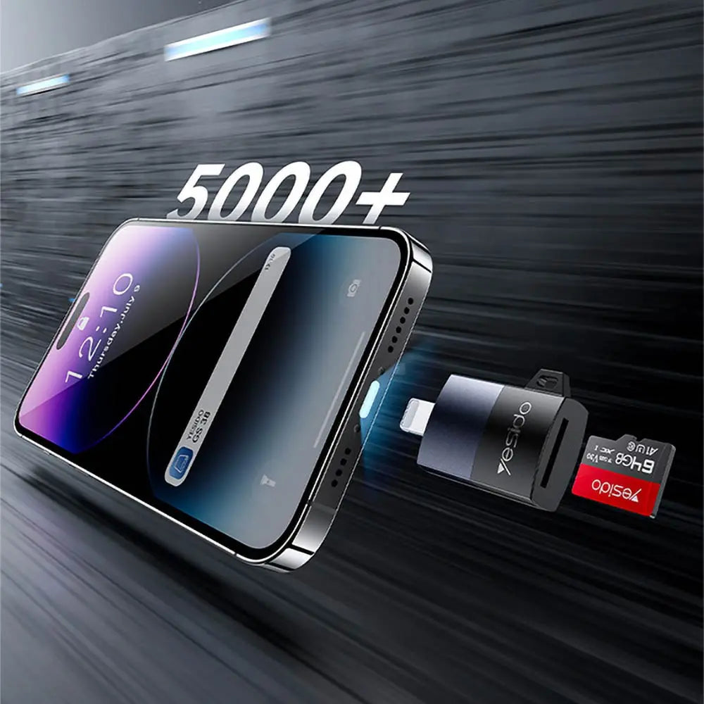 Lecteur de Carte Yesido GS38 OTG Lightning Noir