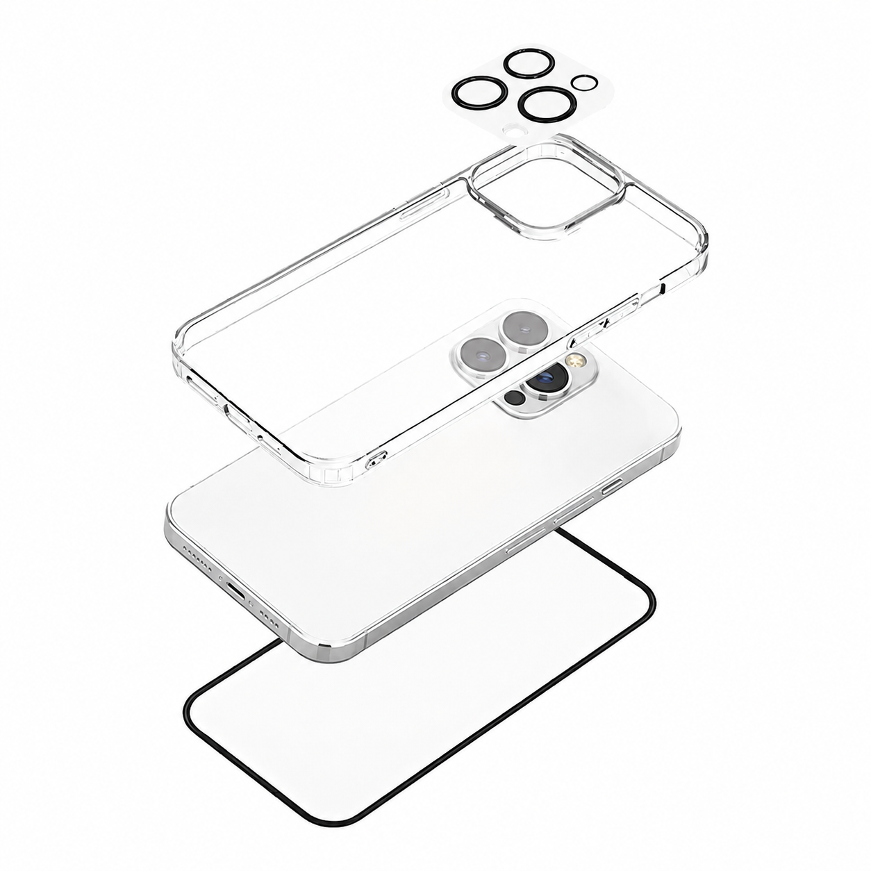 Pack de Protection Coque + Protection Lentille + Verre Trempé PROTECT pour Apple iPhone 16e & iPhone 17e Transparent
