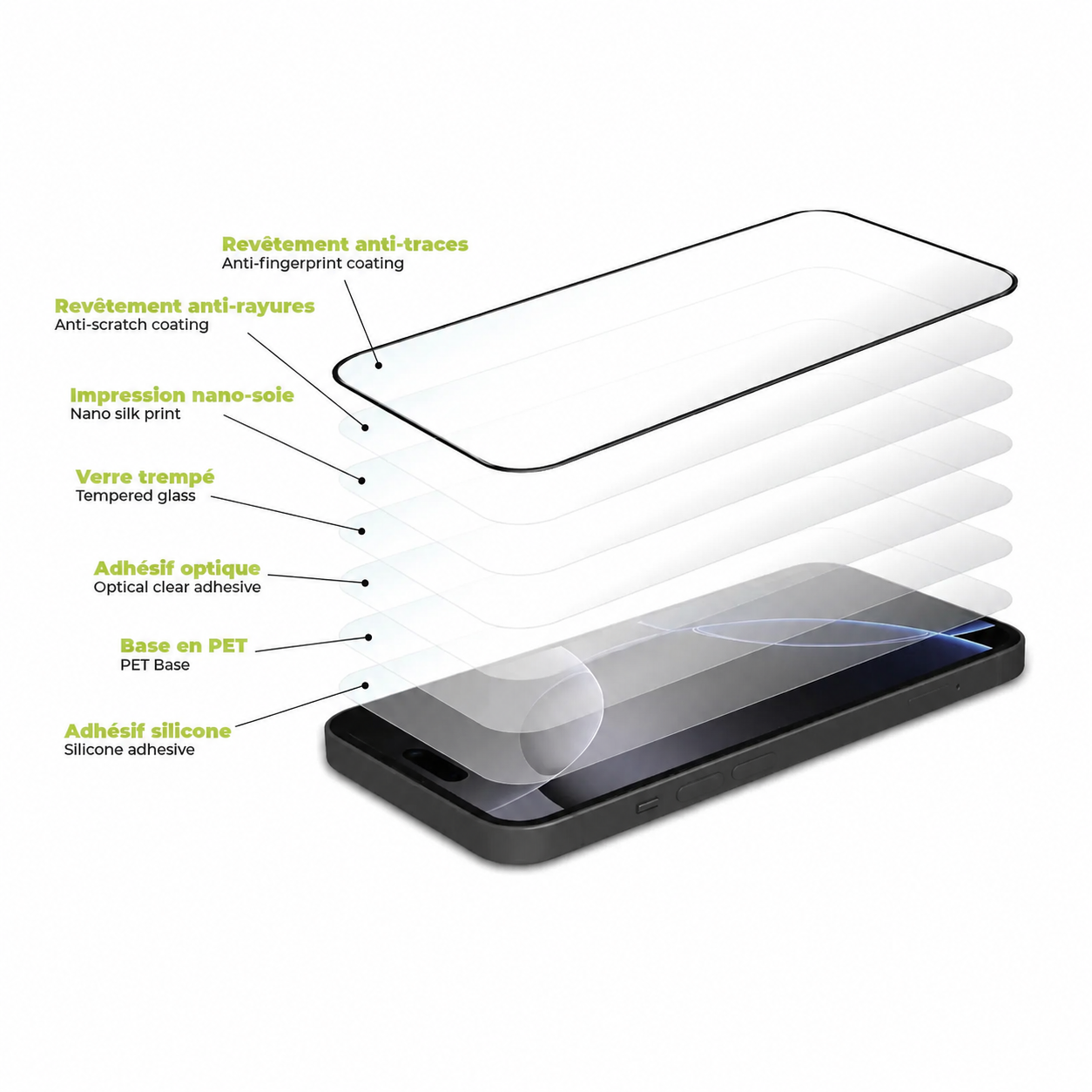 Verre Trempé HD PROTECT pour Apple iPhone Air Transparent