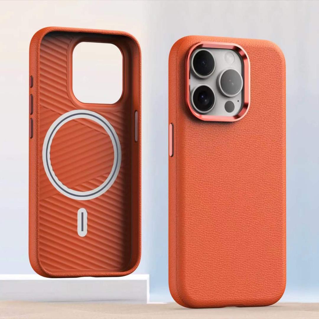Coque magnétique en cuir uni premium