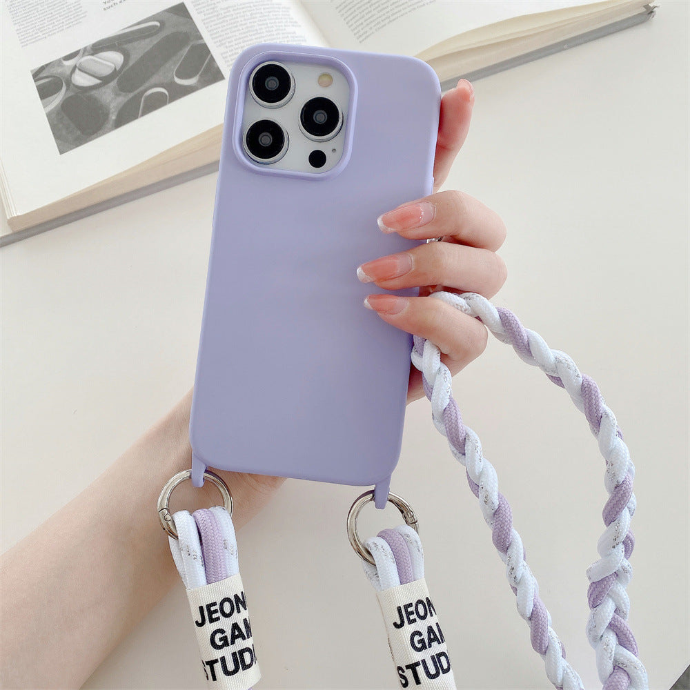 Accessoire de coque avec carte arrière et cordon bandoulière tressé