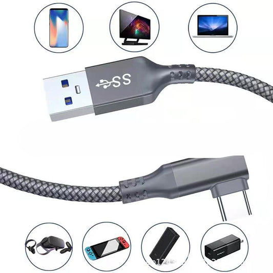 Câble USB-C 3.0 coudé 5 m pour Oculus Link / Steam Quest Type-C