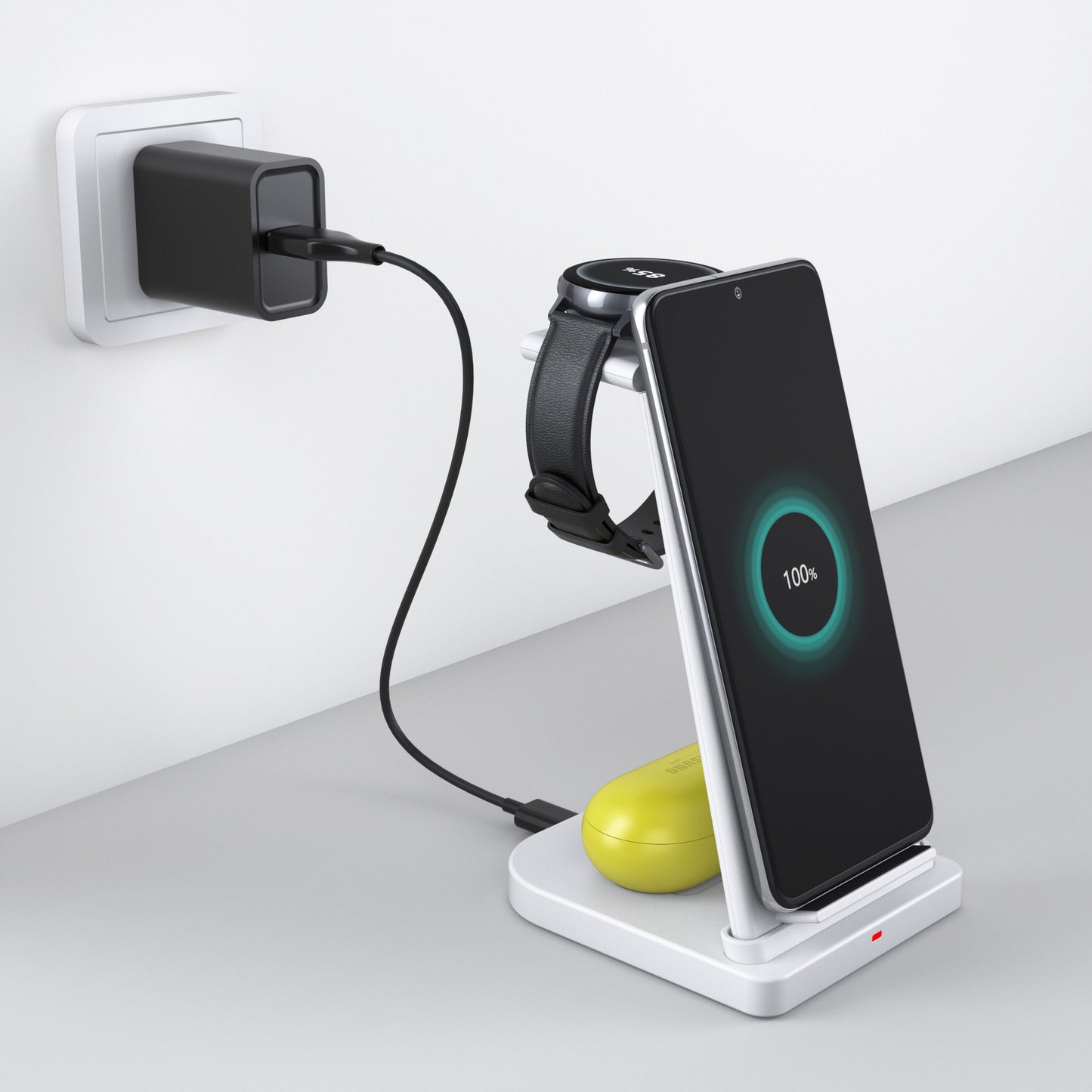 Chargeur sans fil 3-en-1 pour téléphone et montre