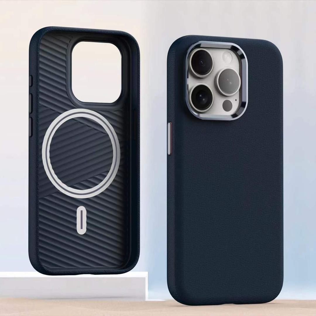Coque magnétique en cuir uni premium