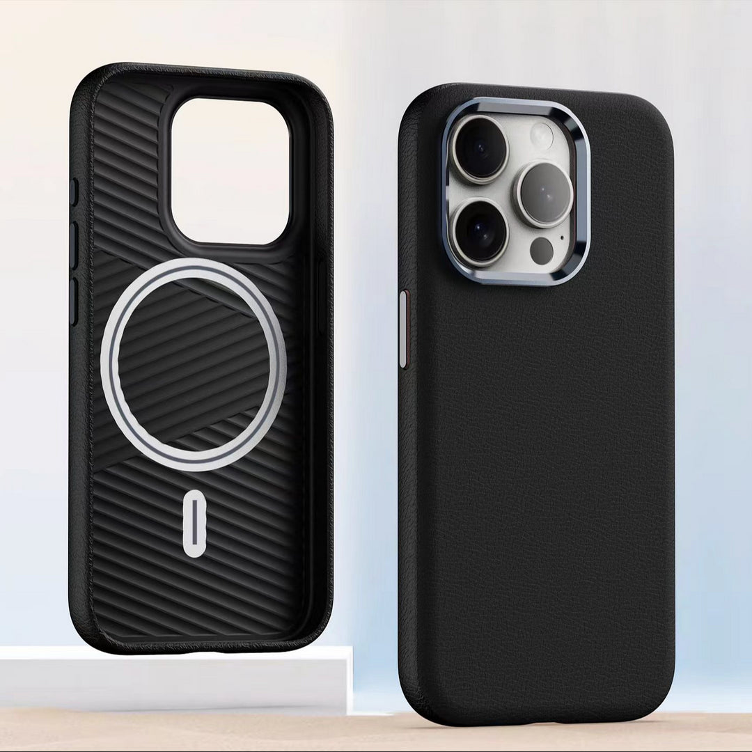 Coque magnétique en cuir uni premium