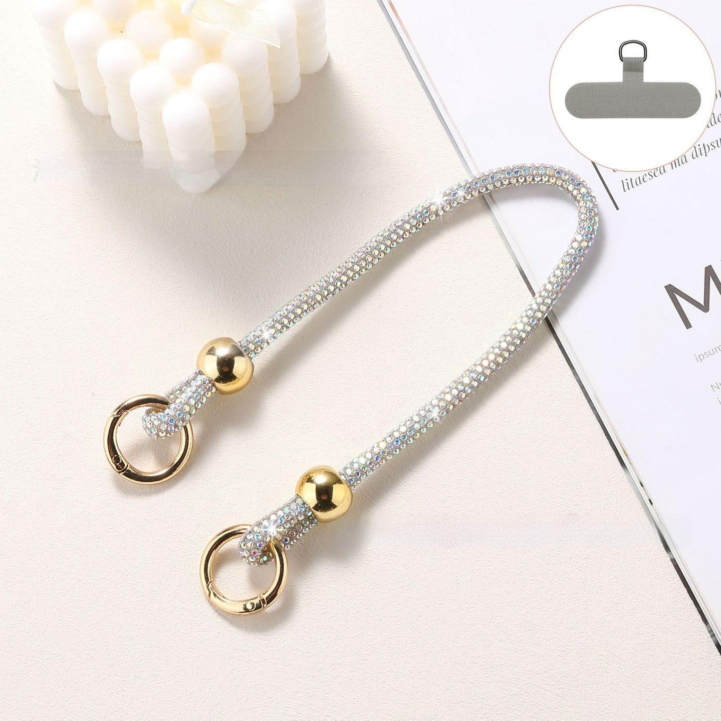 Cordon de téléphone portable de luxe avec strass