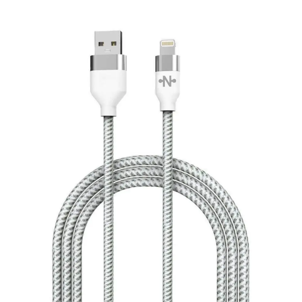 Câble Data USB vers Lightning CONNECT MC-CLB4 Nylon Tressé 12W (1m) Blanc