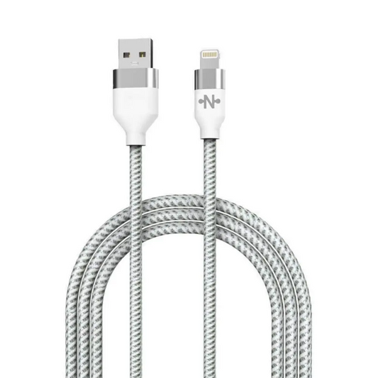 Câble Data USB vers Lightning CONNECT MC-CLB4 Nylon Tressé 12W (1m) Blanc
