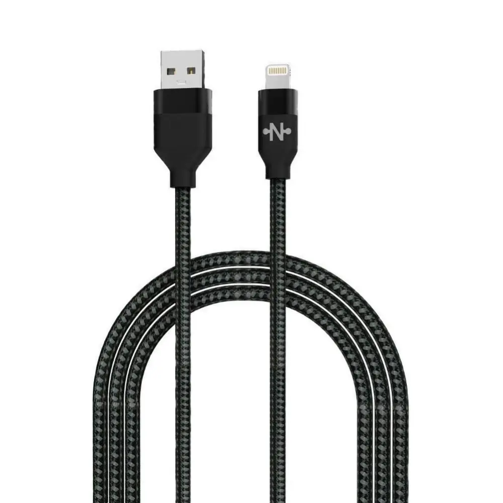 Câble Data USB vers Lightning CONNECT MC-CLN4 Nylon Tressé 12W (1m) Noir
