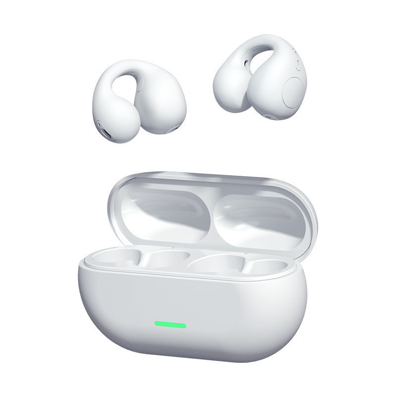 Casque Bluetooth sans fil à clip d’oreille TWS, confortable à porter, non intra-auriculaire, sport, conduction osseuse, Bluetooth 5.3