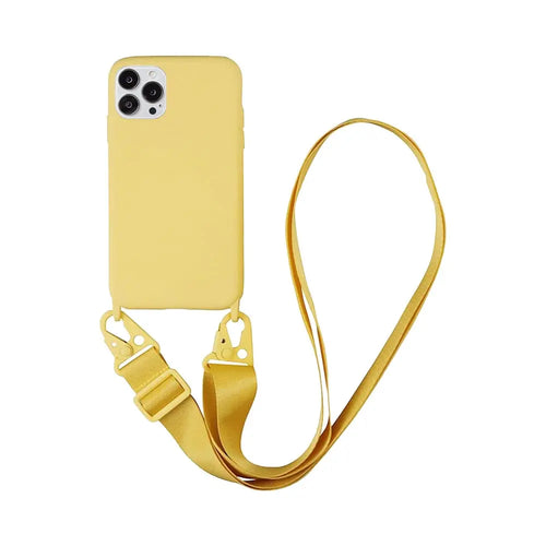 Coque Silicone avec Bandoulière Apple iPhone 13 Pro Max Jaune