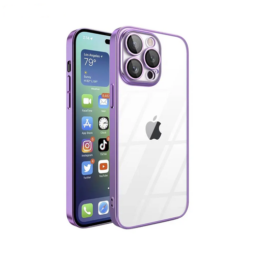 Coque de Protection Crystal Glass JMGOKIT pour Apple iPhone 15 Pro Violet
