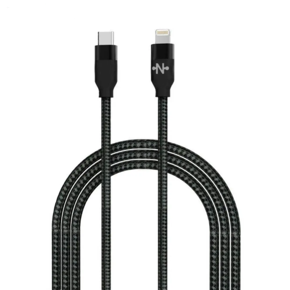 Câble Data USB-C vers Lightning CONNECT MC-CLN7 Nylon Tressé 20W (2m) Noir