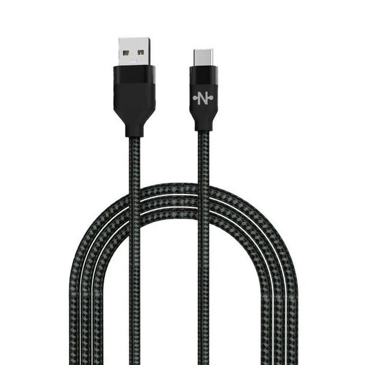 Câble Data USB vers USB-C CONNECT MC-CCN8 Nylon Tressé 15W (2m) Noir
