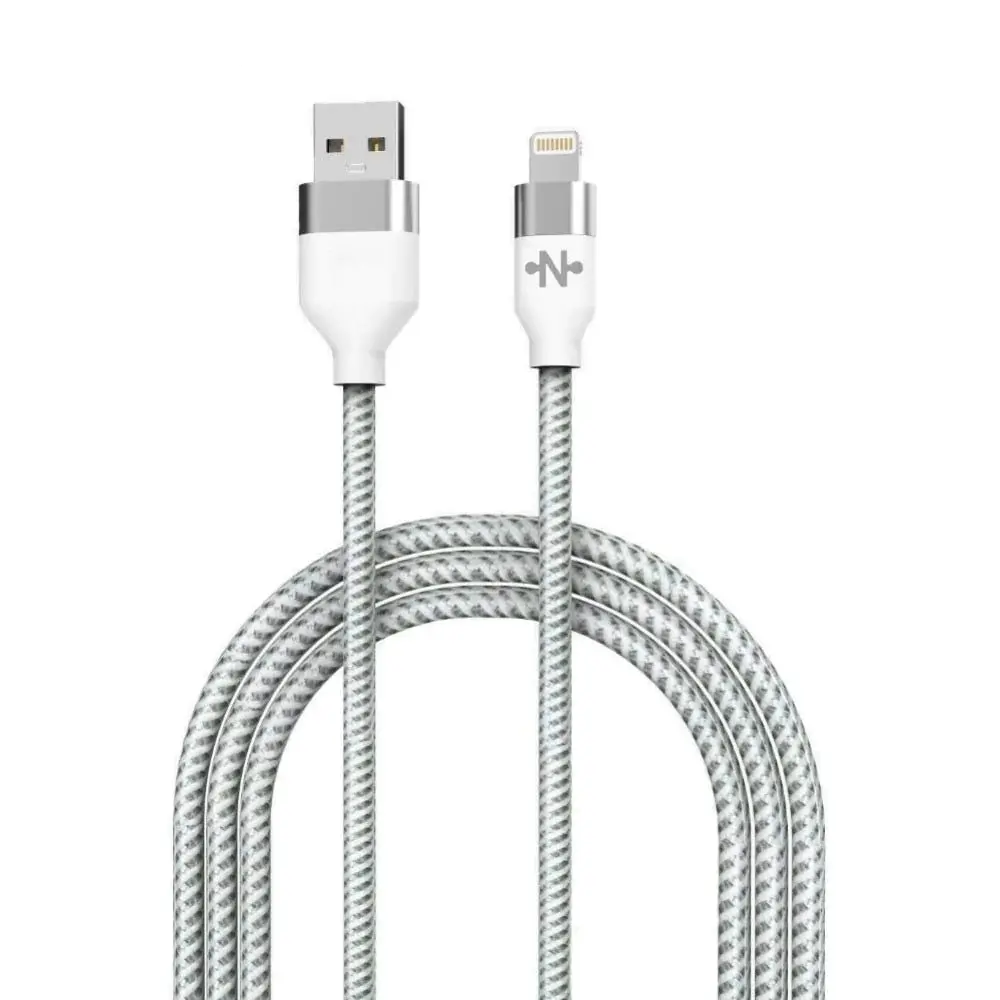Câble Data USB vers Lightning CONNECT MC-CLB8 Nylon Tressé 12W (2m) Blanc