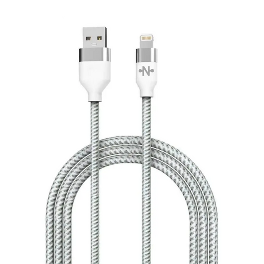 Câble Data USB vers Lightning CONNECT MC-CLB8 Nylon Tressé 12W (2m) Blanc
