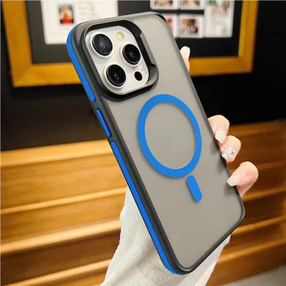 Coque magnétique mate bicolore avec protection renforcée, résistante aux chocs, pour iPhone 17 Pro Max