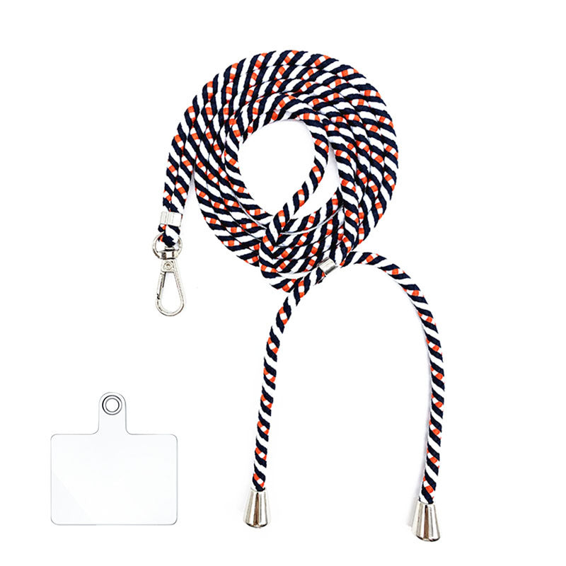 Cordon bandoulière en nylon 6 mm avec autocollants pour coque de téléphone