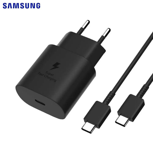 Chargeur Secteur USB-C Samsung EP-TA800B + DA705BBE 25W 3A avec Cable USB-C GP-PTU021SOABQ Bulk Noir