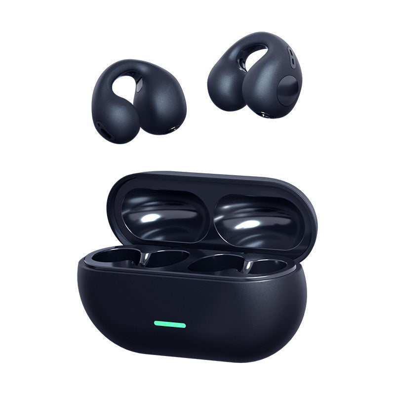 Casque Bluetooth sans fil à clip d’oreille TWS, confortable à porter, non intra-auriculaire, sport, conduction osseuse, Bluetooth 5.3