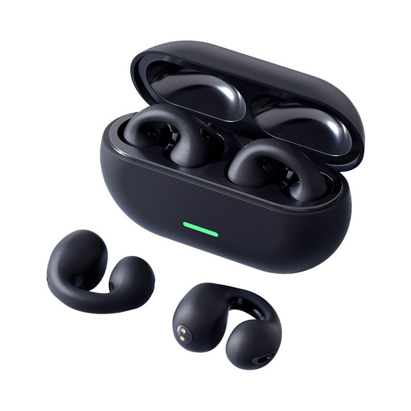 Casque Bluetooth sans fil à clip d’oreille TWS, confortable à porter, non intra-auriculaire, sport, conduction osseuse, Bluetooth 5.3