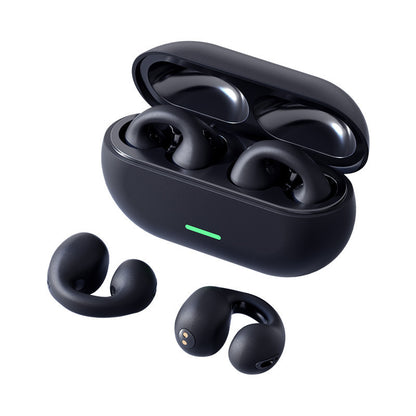 Casque Bluetooth sans fil à clip d’oreille TWS, confortable à porter, non intra-auriculaire, sport, conduction osseuse, Bluetooth 5.3