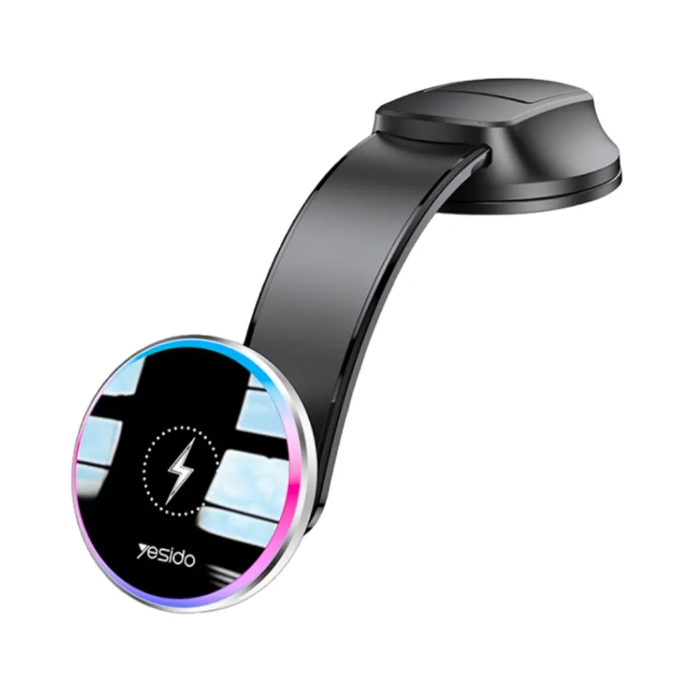 Support Smartphone Chargeur à Induction pour Voiture Yesido C292 15W Noir