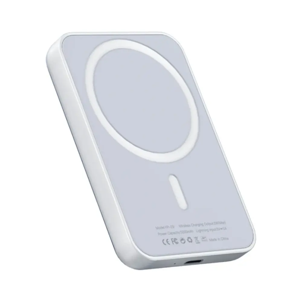 Batterie Externe Power Bank Sans Fil Magnétique Yesido YP29 5000mAh 5W Blanc