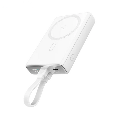 Batterie Externe Power Bank Sans Fil Magnétique JOYROOM JR-PBM01 10000mAh 20W (avec Câble Lightning vers USB-C) Blanc
