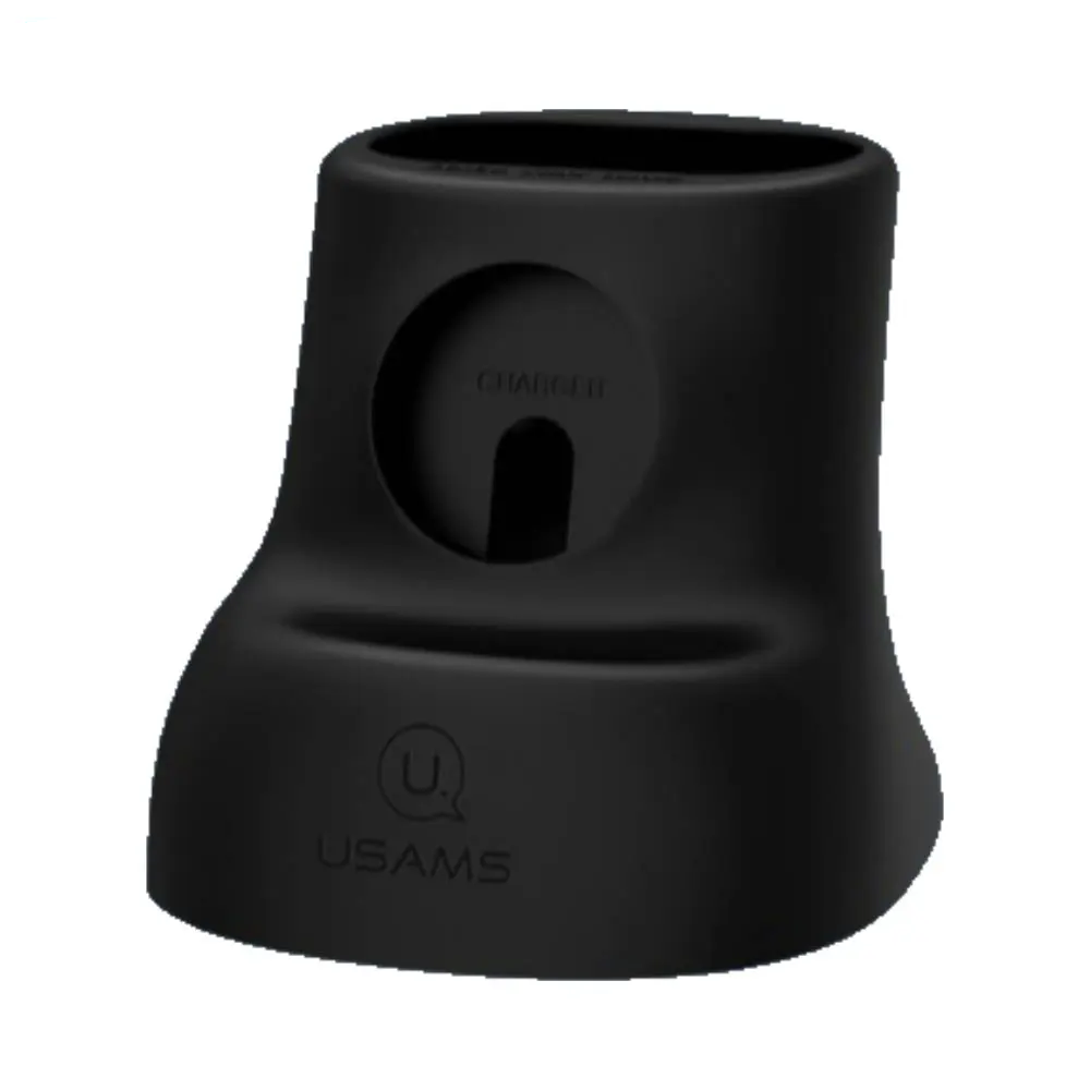 Support Silicone Usams US-ZJ051 pour Pad de Charge Apple Watch & AirPods Noir