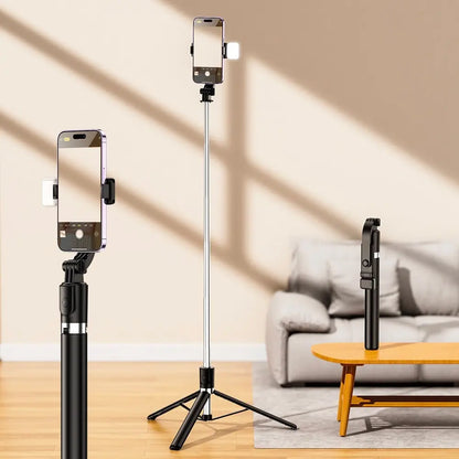 Trépied pour Smartphone Bluetooth 360° avec Lumière (1m) Noir