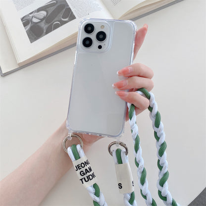 Accessoire de coque avec carte arrière et cordon bandoulière tressé