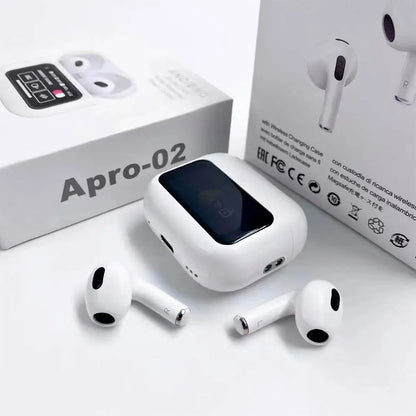 Écouteurs Bluetooth Apro-02 avec Écran Tactile (BT 5.3) Blanc