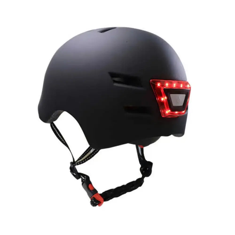 Casque de Protection avec Eclairage LED Avant & Arrière Rechargeable (Taille L) Micro USB (T-16C Black Large) Noir