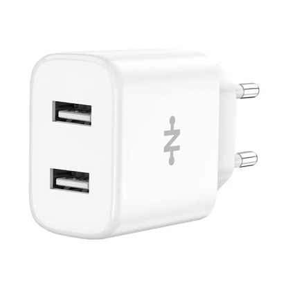 Pack Chargeur Secteur USB CONNECT (x2 USB) MC-CBDA10.5W 10.5W Bulk x10 Blanc