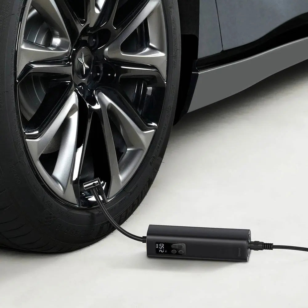 Mini Compresseur de Pneu pour Voiture Baseus Super Mini Inflator Pump avec Câble Allume-Cigare 3m CRCQ000001