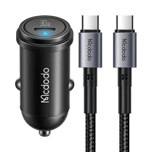 Chargeur Allume-Cigare Mcdodo CC-7493 30W Charge Rapide (avec Câble USB-C vers USB-C 1.2m) Noir