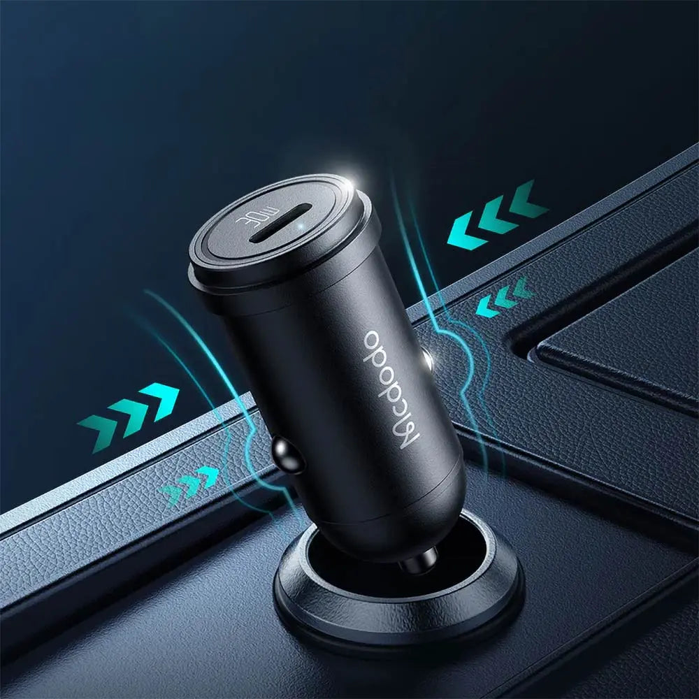 Chargeur Allume-Cigare Mcdodo CC-7493 30W Charge Rapide (avec Câble USB-C vers USB-C 1.2m) Noir
