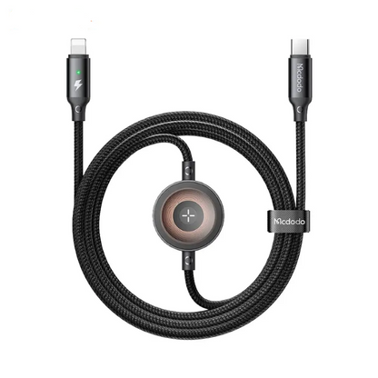 Câble de Charge Montre Connectée Mcdodo CA-2580 USB-C vers USB-C 60W + Pad de Charge 2.5W Noir
