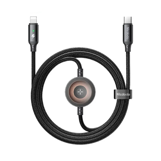 Câble de Charge Montre Connectée Mcdodo CA-2580 USB-C vers USB-C 60W + Pad de Charge 2.5W Noir
