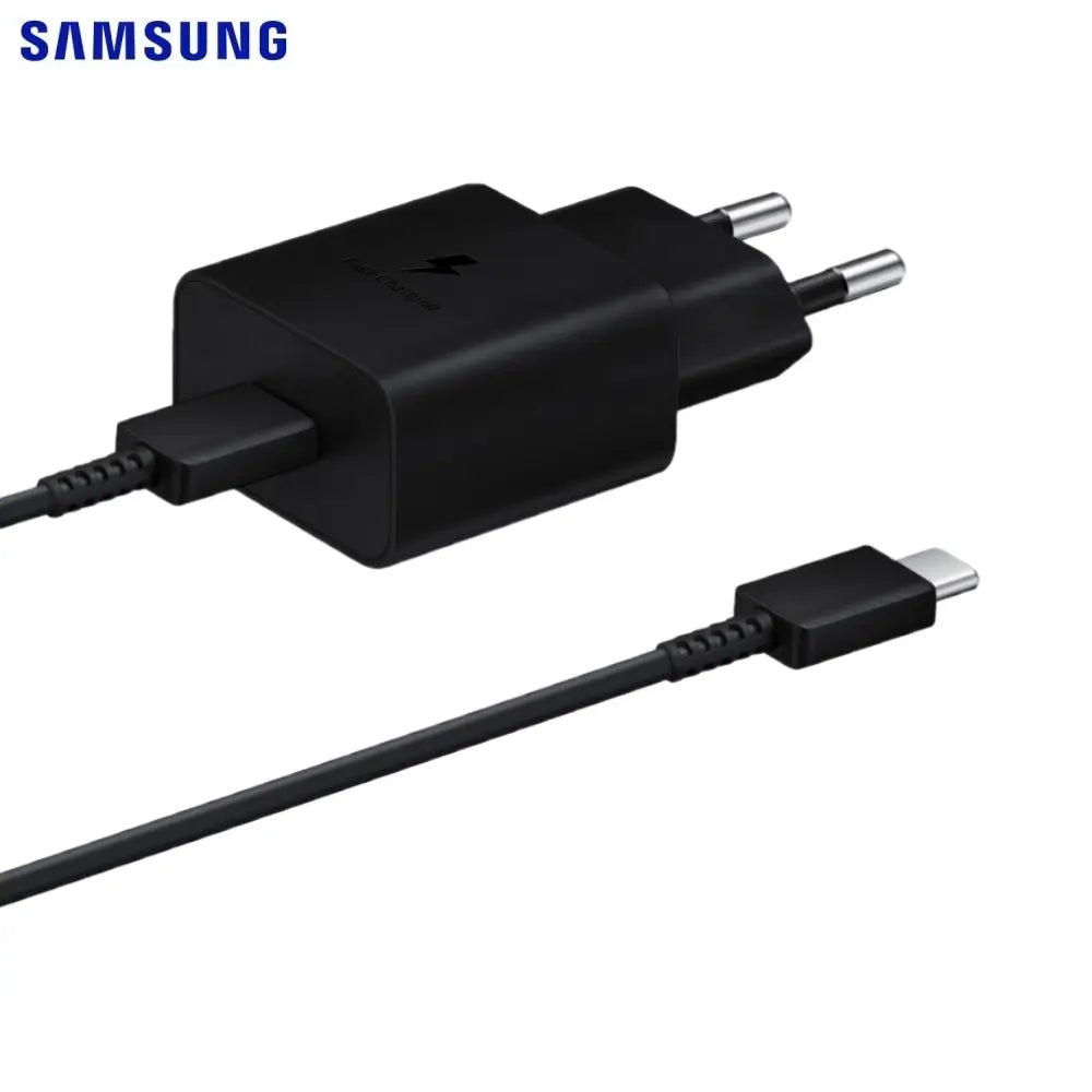 Chargeur Secteur USB-C Samsung 15W 2A avec Câble USB-C vers USB-C (1m) EP-T1510XBEGEU Noir