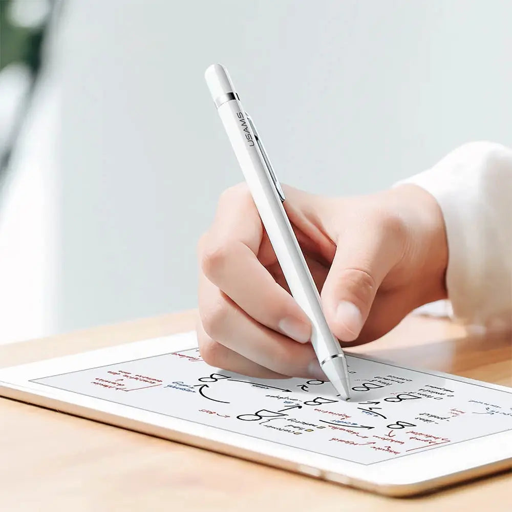 Stylet Usams US-ZB057 Fine-tip Active Capacitive Stylus Pen MicroUSB 140mAh Blanc