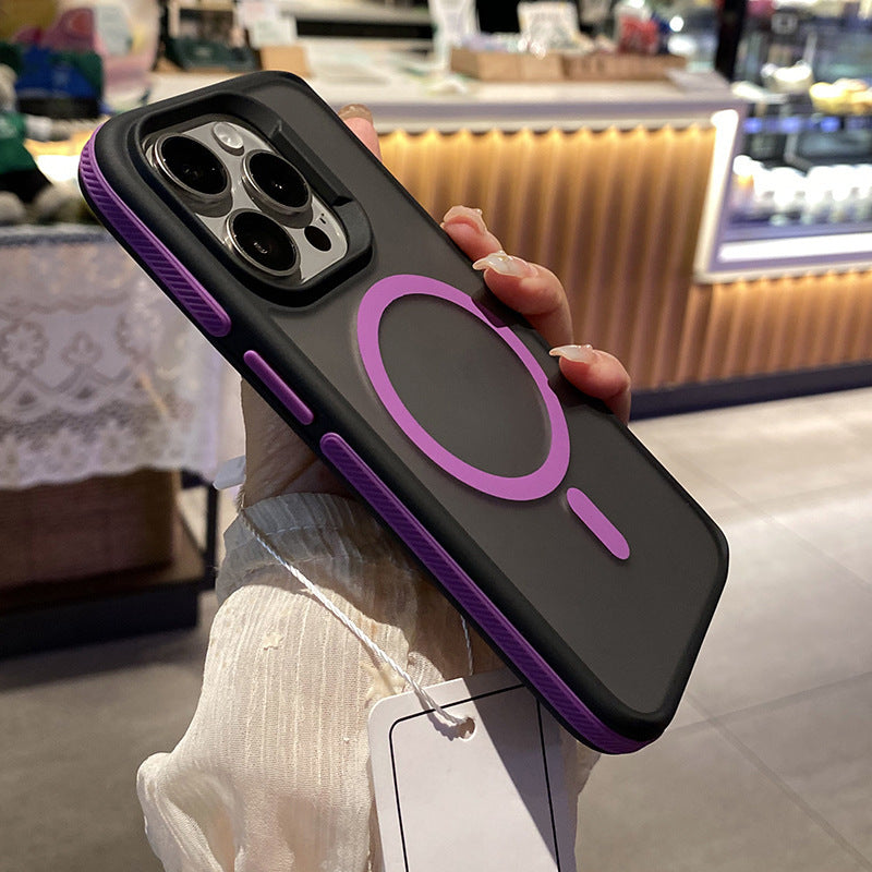 Coque magnétique mate bicolore avec protection renforcée, résistante aux chocs, pour iPhone 17 Pro Max